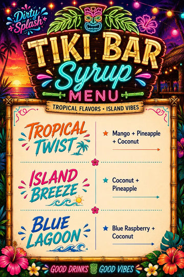 Tiki Bar Syrup Menu