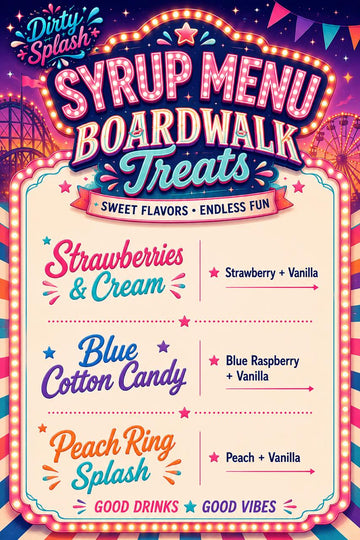 Boardwalk Treats Syrup Menu