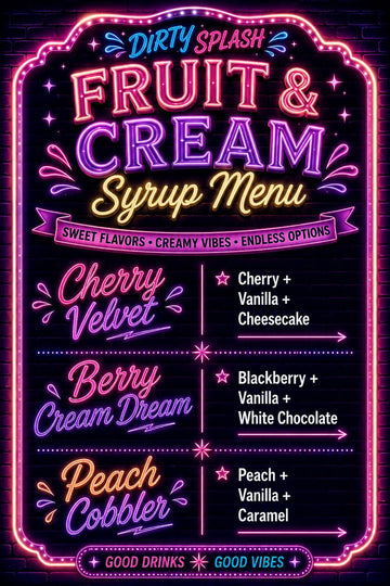 Fruit & Cream Syrup Menu